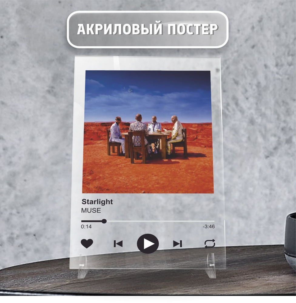 Spotify Спотифай постер интерьерный MUSE - Starlight 20х14 см #1