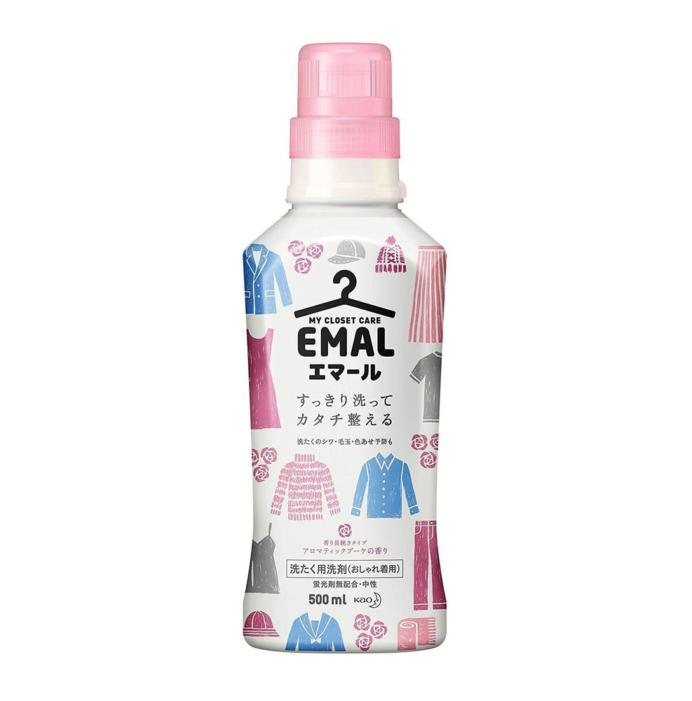 Жидкое средство для стирки деликатных тканей КAO "Emerl", аромат цветов, 500 мл., Япония.  #1