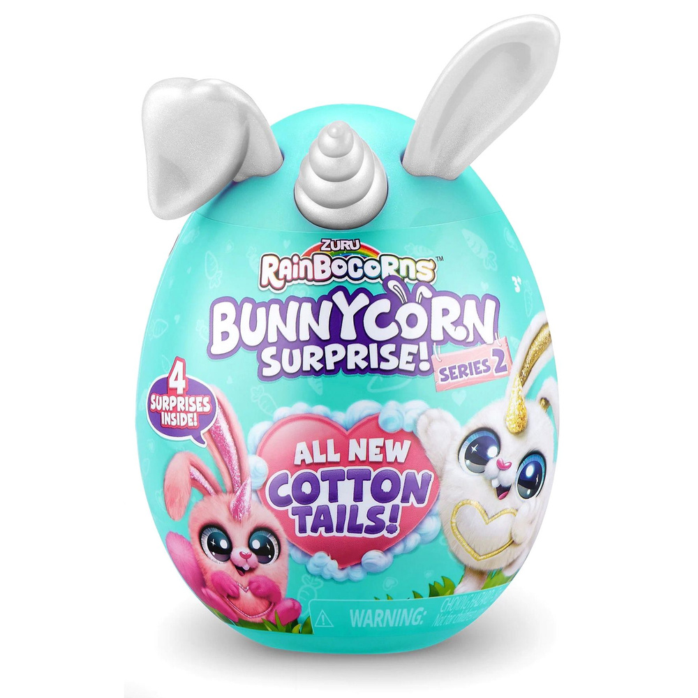 Игровой набор Zuru Rainbocorns Bunnycorn Surprise, мягкая игрушка-сюрприз зайчик в яйце серия 2, белые #1
