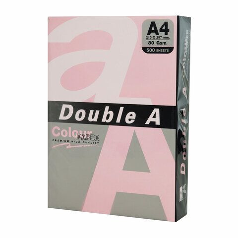 Бумага цветная DOUBLE A А4 80 г/м2 500 л. пастель розовая #1