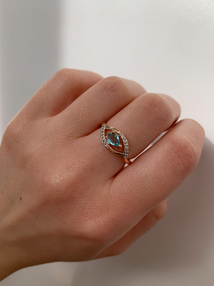 Baryshnikov Кольцо с голубым камнем бижутерия женское 20 #1