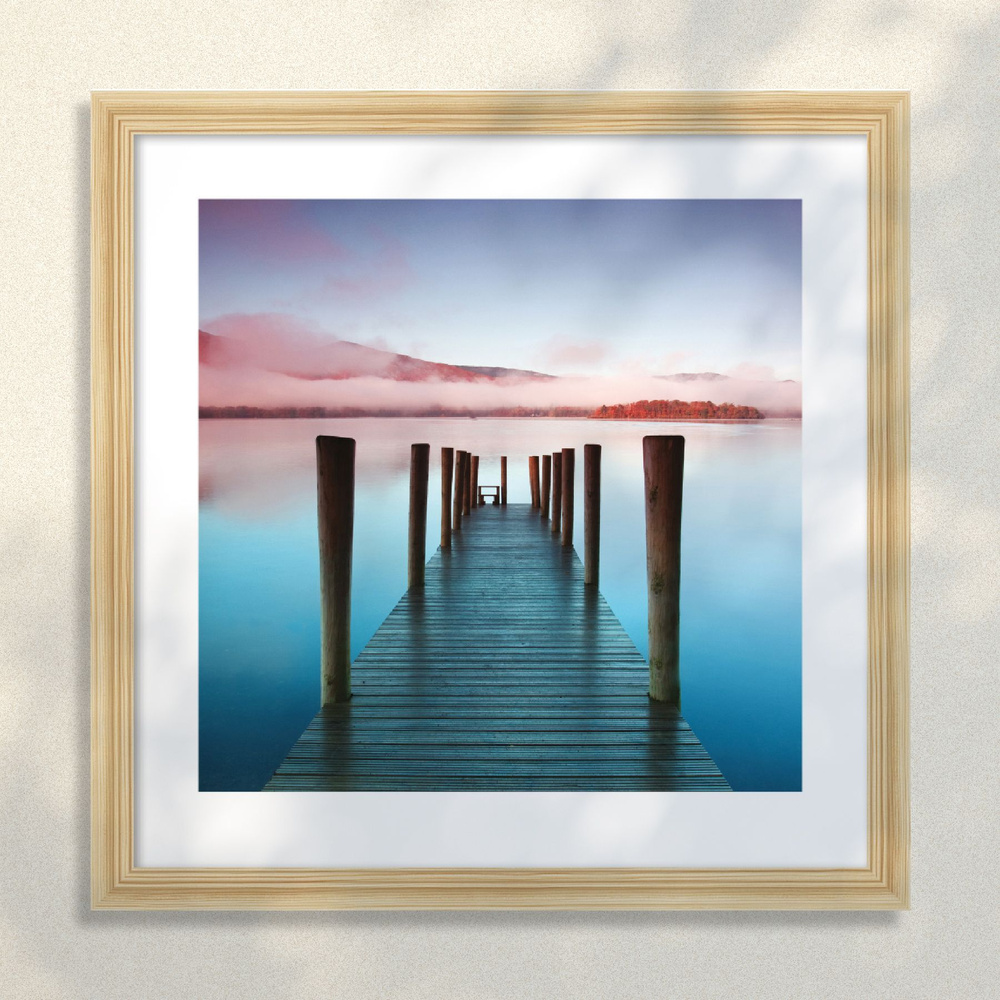 Картина в раме Postermarket "Пирс на озере", 40 х 40 см. #1