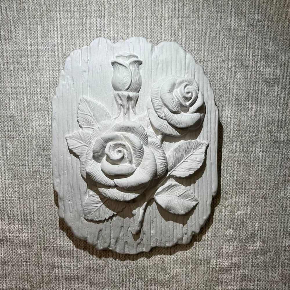 Декоративное панно розы (белое) #1