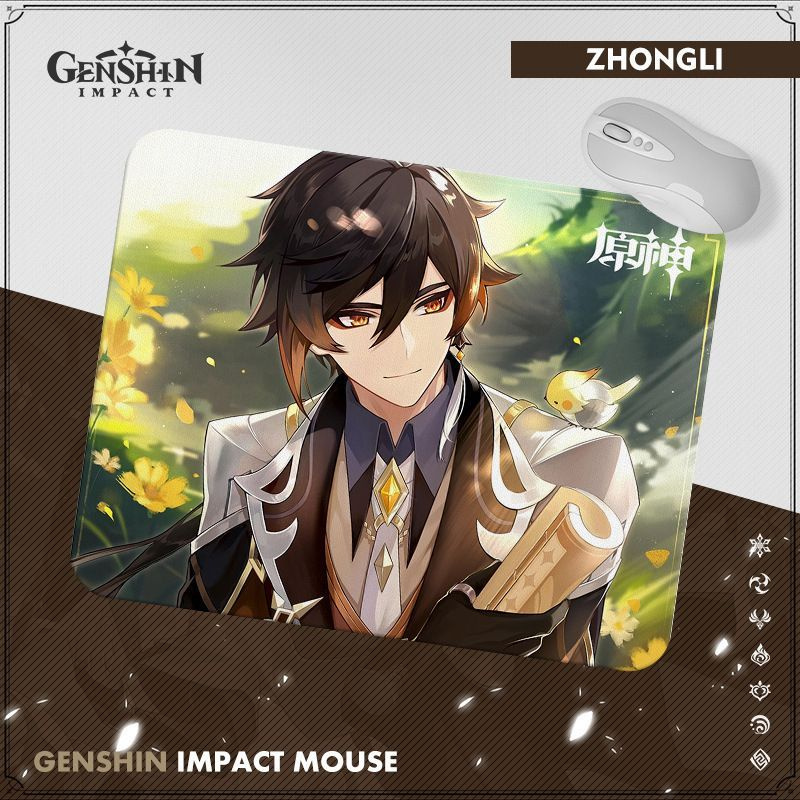 Игровой коврик для мыши Genshin Impact Ризли Геншин, L, зеленый ...