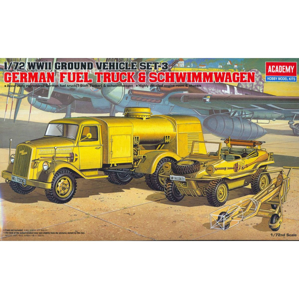 Academy сборная модель 13401 German Fuel Truck & Schwimmwagen 1:72 #1