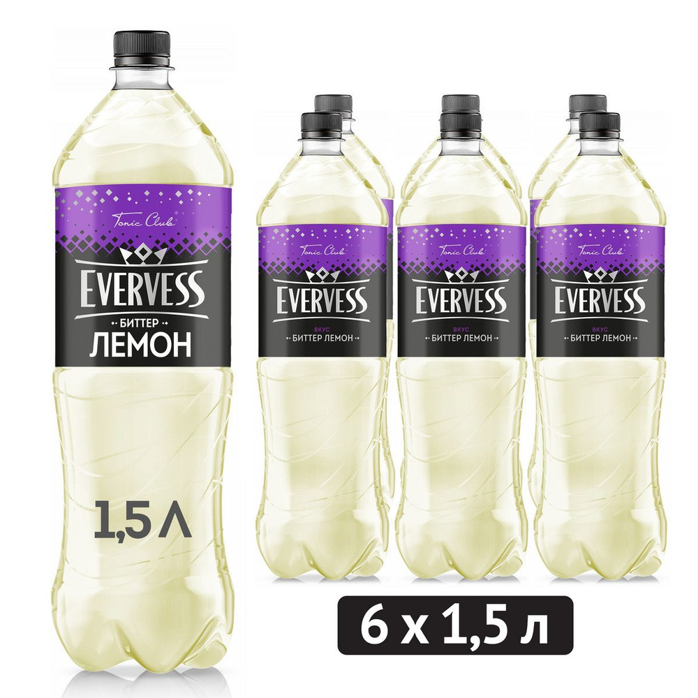 Газированный напиток Evervess Битттер Лемон, 6 шт х 1,5 л #1