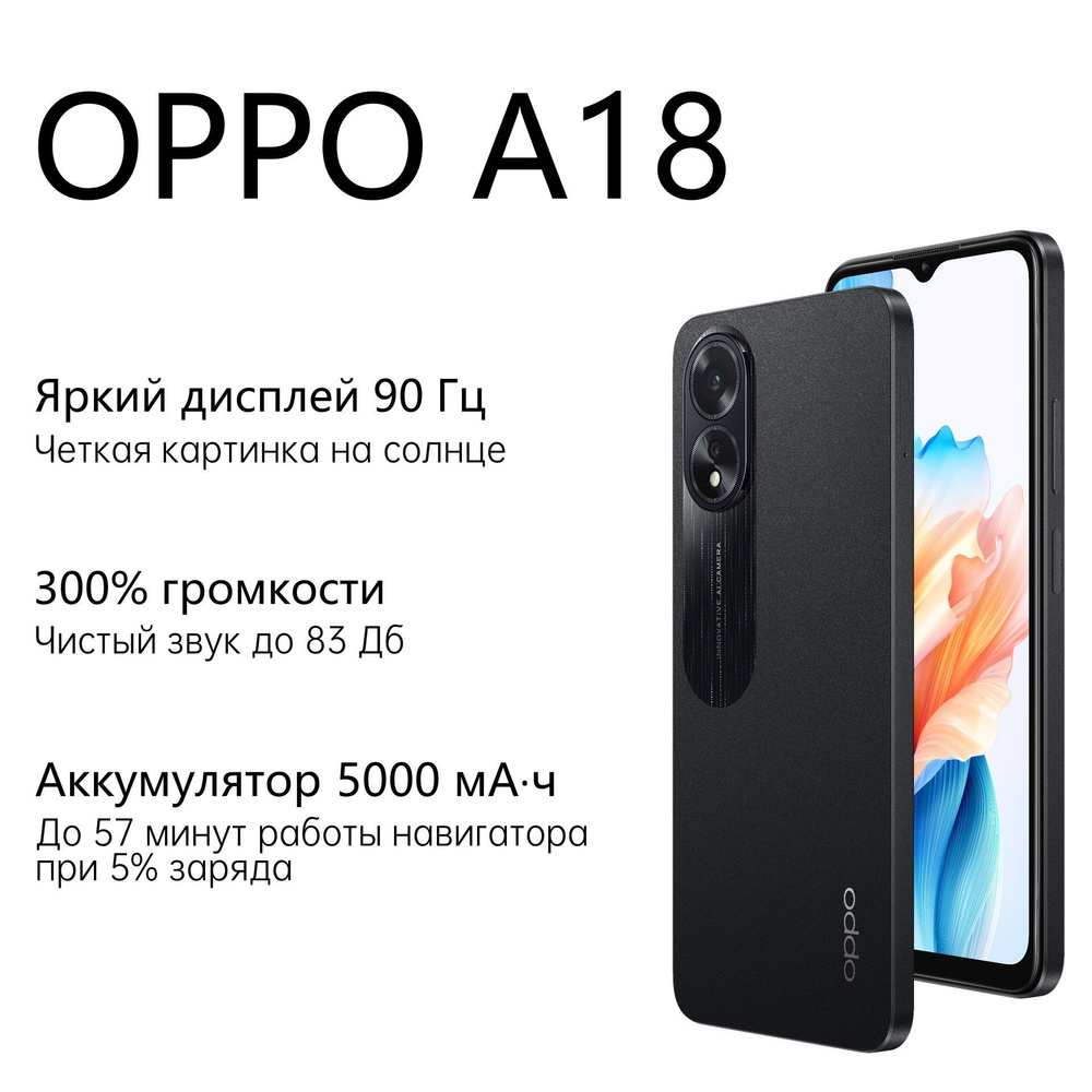 Смартфон OPPO A18 - купить по выгодной цене в интернет-магазине OZON  (1250981421)