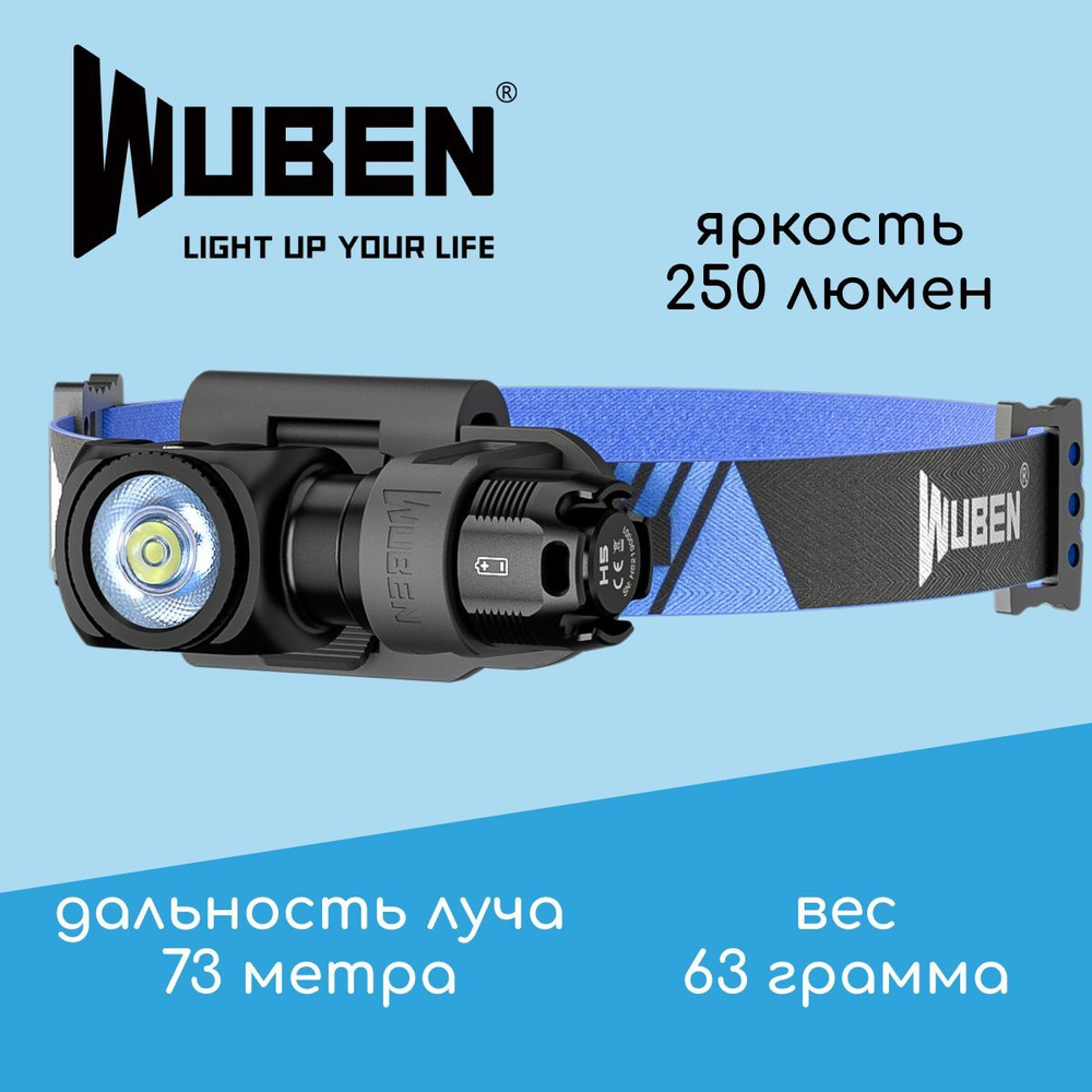 Налобный фонарь Wuben WB-H5 AA (WB-H5-AA) 250 люмен #1