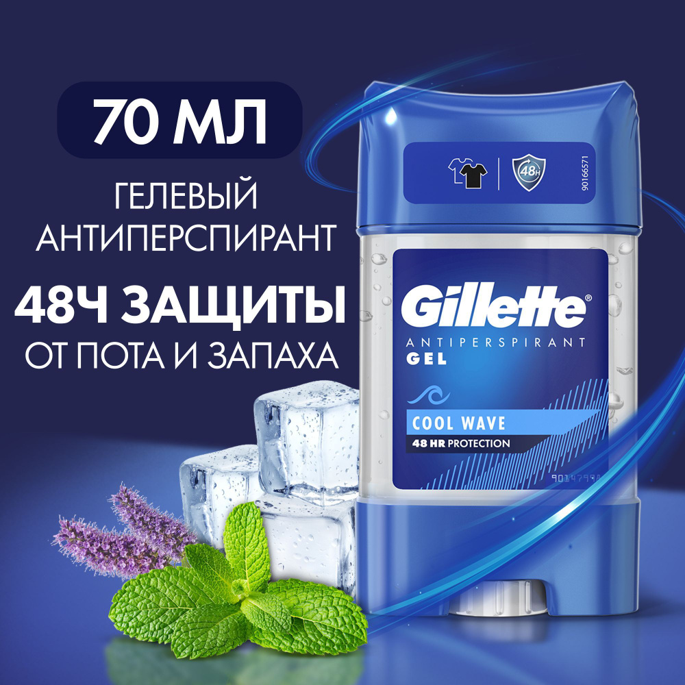 Гелевый дезодорант-антиперспирант Gillette "Cool Wave", 70мл. #1