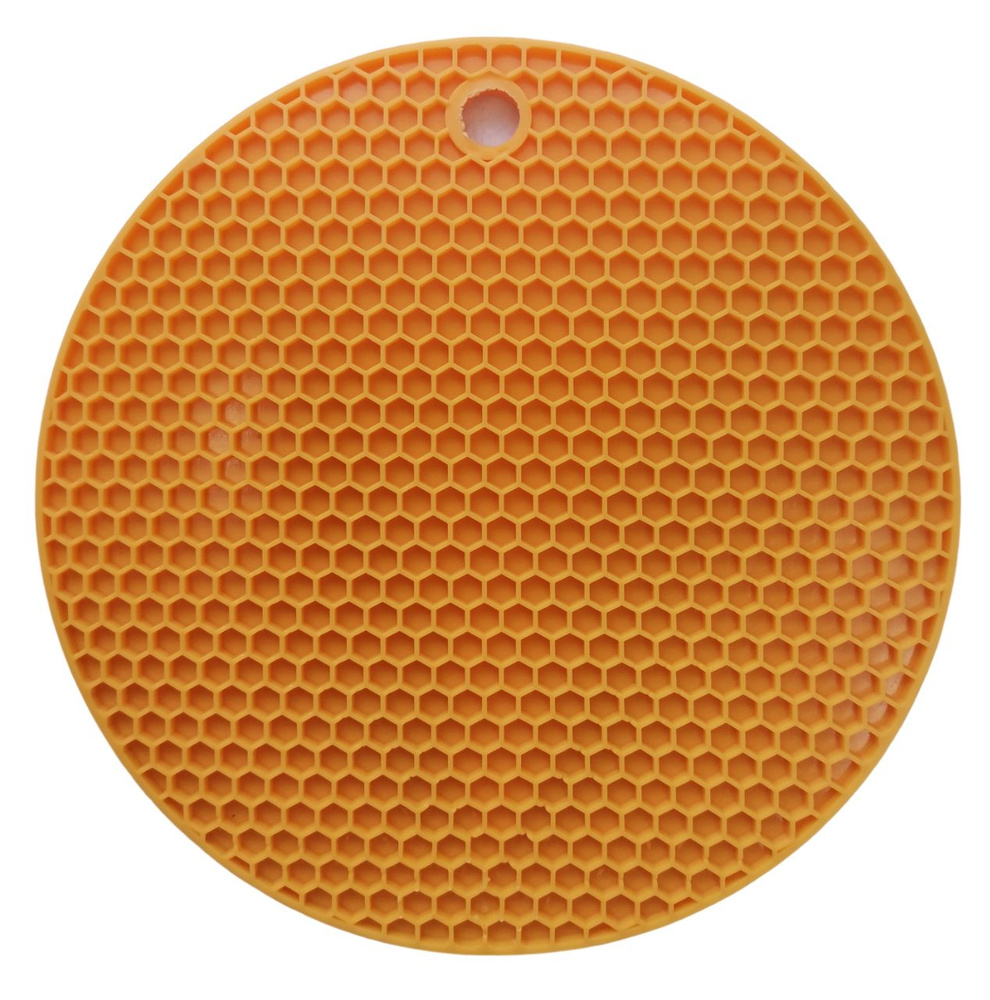 Подставка силиконовая, 2шт, круглая, термостойкая, диаметр 170мм, толщина 6,5мм, цвет оранжевый.  #1