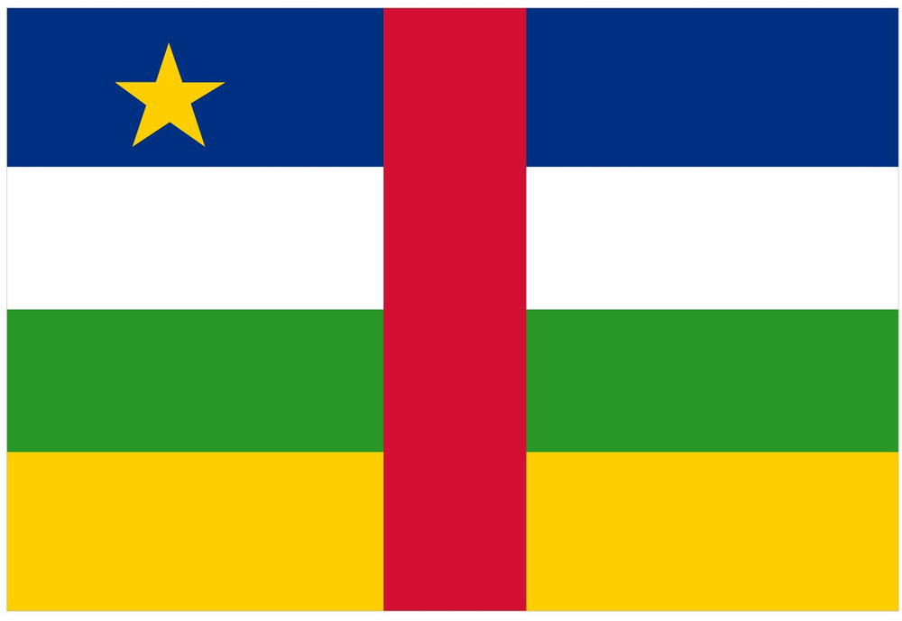 Двусторонний флаг Центральноафриканской Республики 40х60 см на лодку, катер или яхту с люверсами  #1