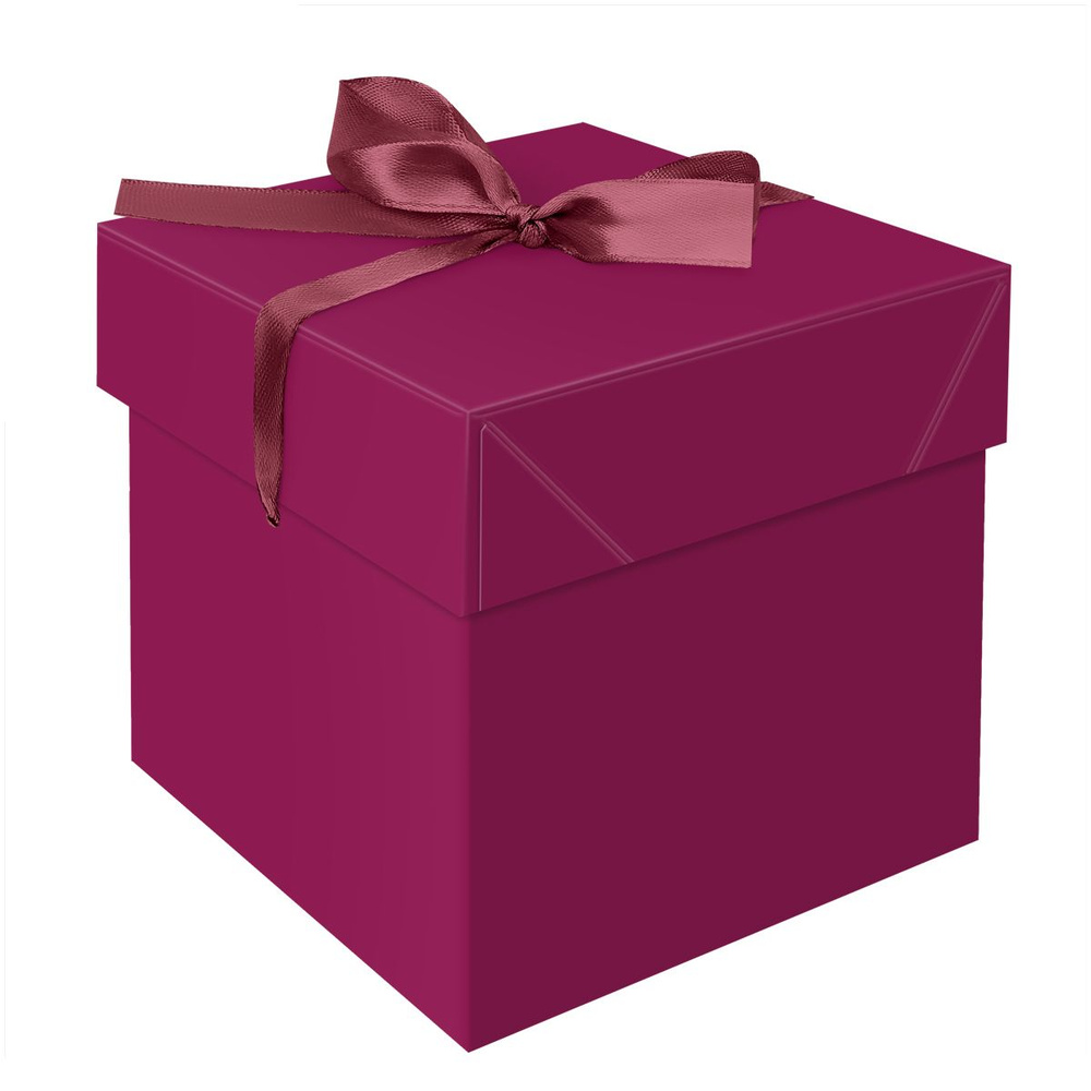 Коробка складная подарочная с атласной лентой, 15х15х15 см, MESHU Persian Red  #1