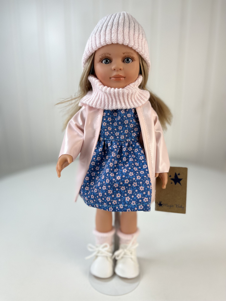 Кукла Lamagik "Нина", блондинка, в розовом плаще и цветном платье, 33 см, арт. 33118  #1