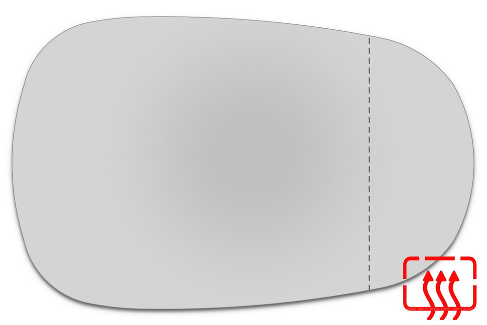 Зеркальный элемент универсальный (лево-правый) RENAULT Logan I (04-09) асферика нейтральный с обогревом #1