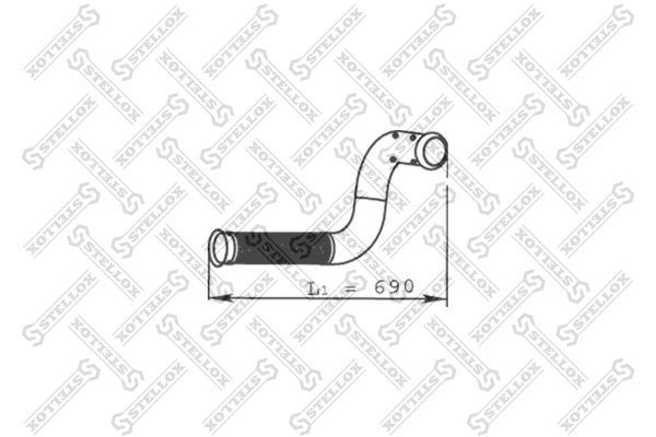 Труба глушителя приемная 2-изг. с гофрой для RVI PREMIUM Euro III d Ci 6A/11б 320-420 8203765SX STELLOX #1