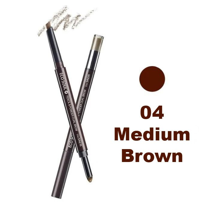 The Saem Двойной карандаш-пудра для бровей 0,5г*0,3г Eco Soul Pencil & Powder Dual Brow, оттенок 04 Medium #1