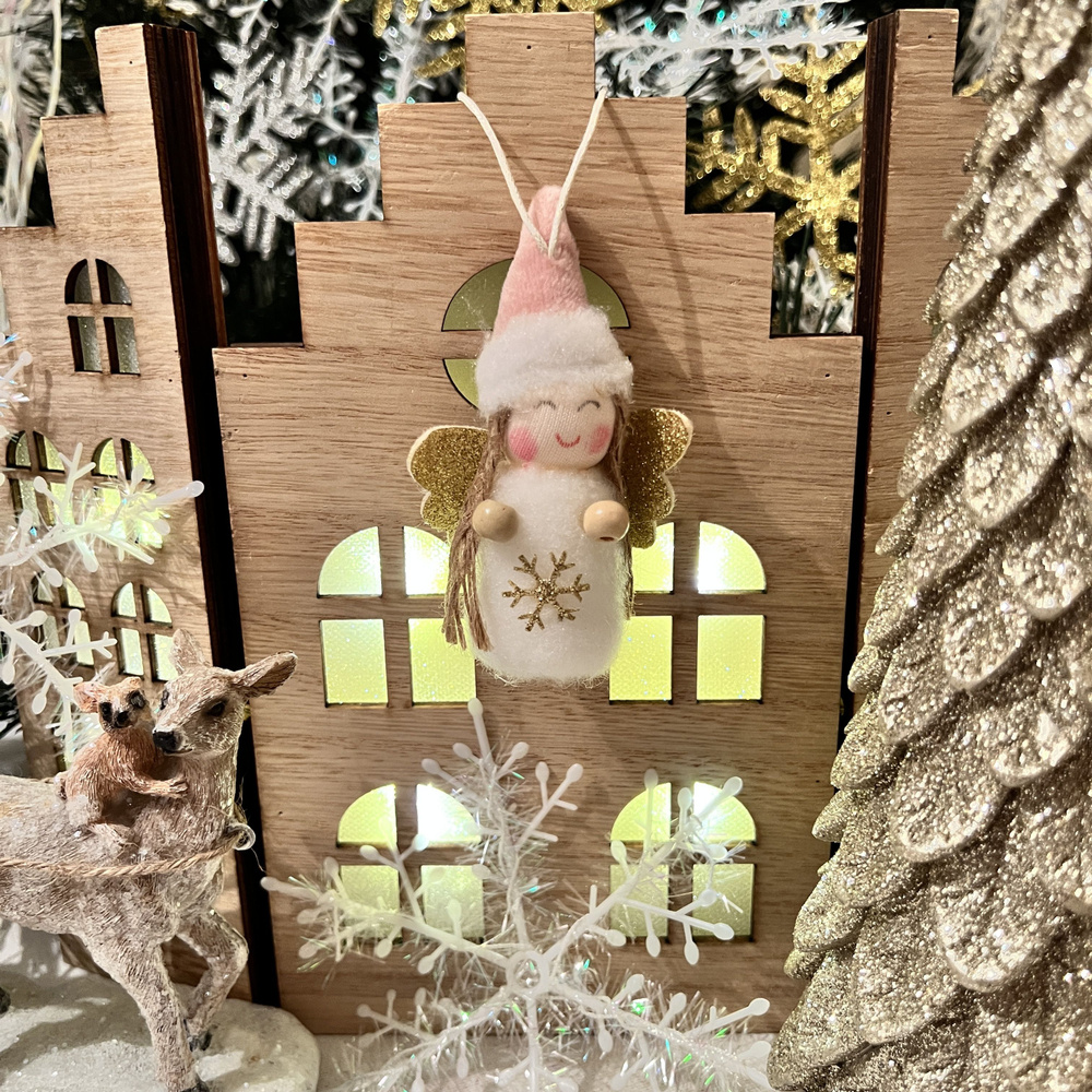 Новогодние игрушки на елку ангелочки/ Подвесное украшение для декора дома  #1