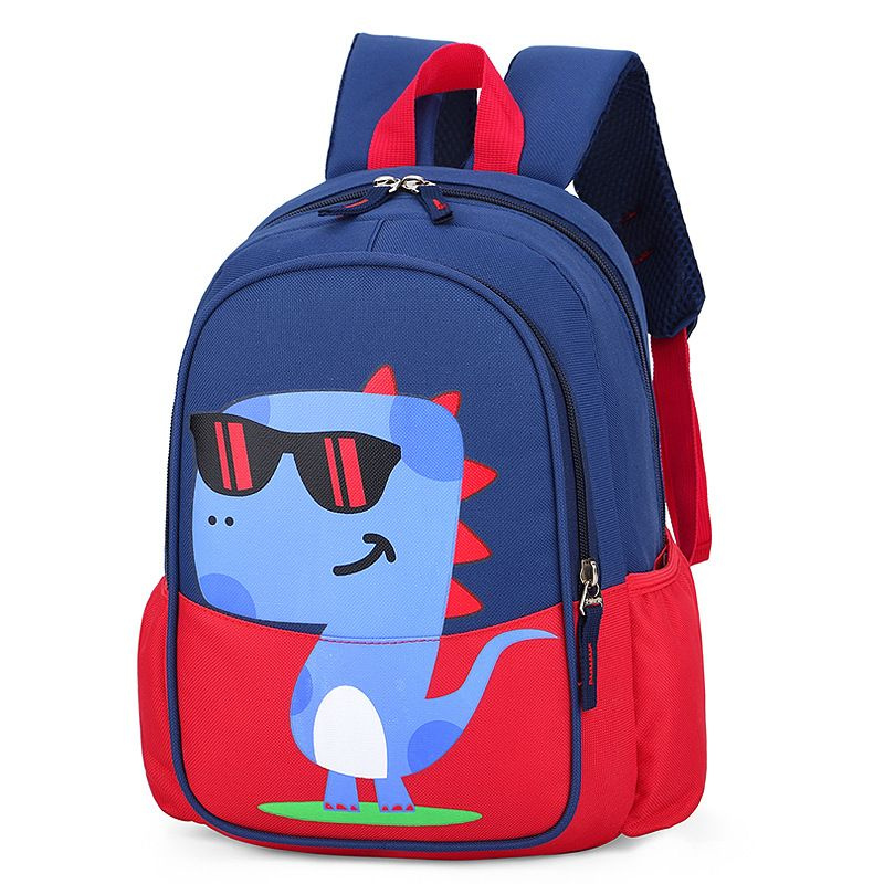 Рюкзак детский WELLKIDS с рисунком динозавр в очках, синий/красный  #1