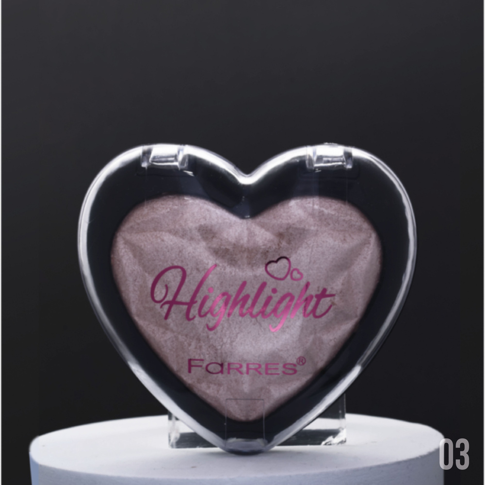 Farres Хайлайтер в форме сердца для подходит для лица и тела, тон 03 Нежно-розовый, 9,6 г  #1