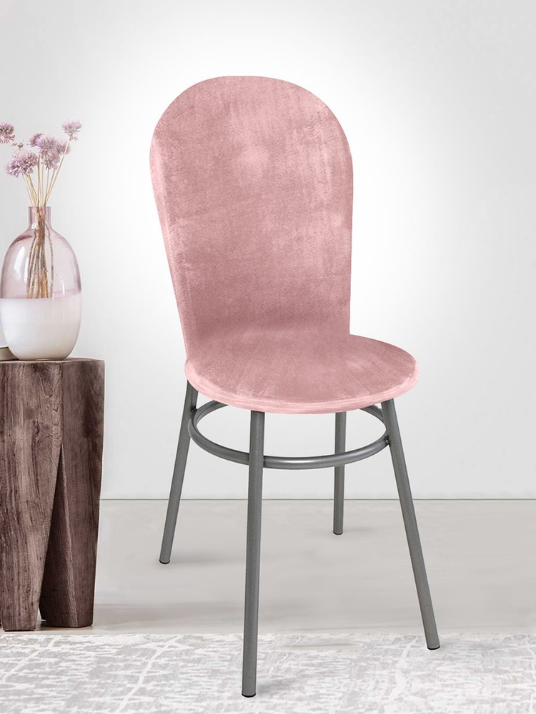 Чехол на венский стул Бруклин с круглым сиденьем розовый  #1