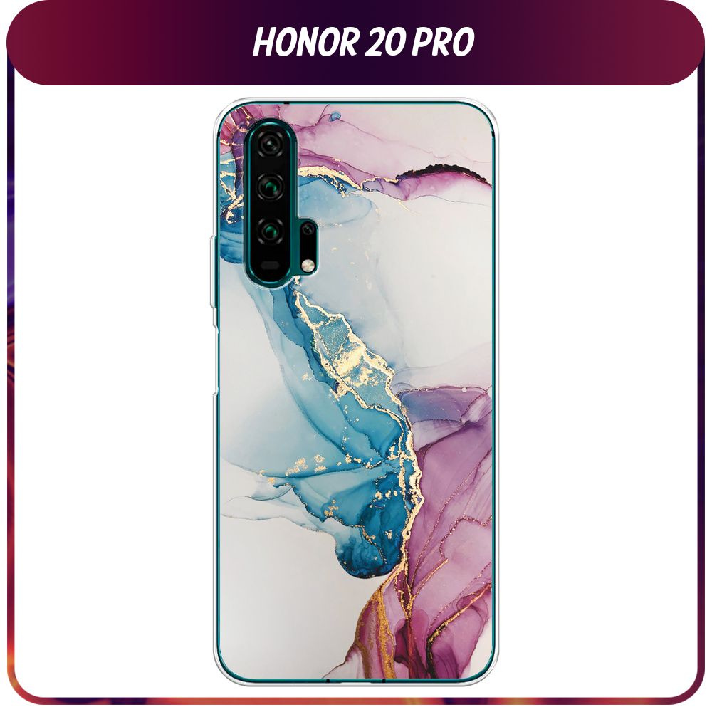 Силиконовый чехол на Honor 20 Pro / Хонор 20 Про - "Розовые разводы рисунок"  #1