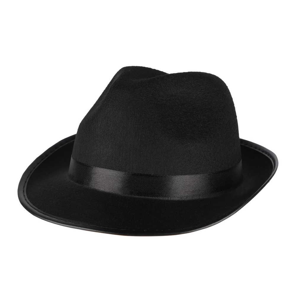 Карнавальная шляпа "Чикаго" черная с черной лентой, размер 57-58  #1