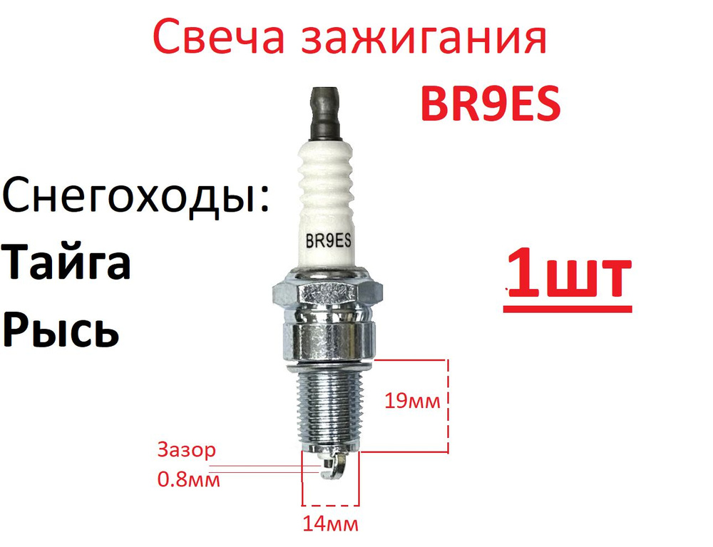 Свеча зажигания BR9ES (1шт) Тайга Рысь #1