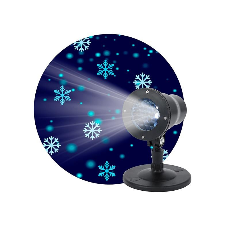Проектор LED Снежинки мультирежим холодный свет 220V, IP44 ЭРА ENIOP-04  #1