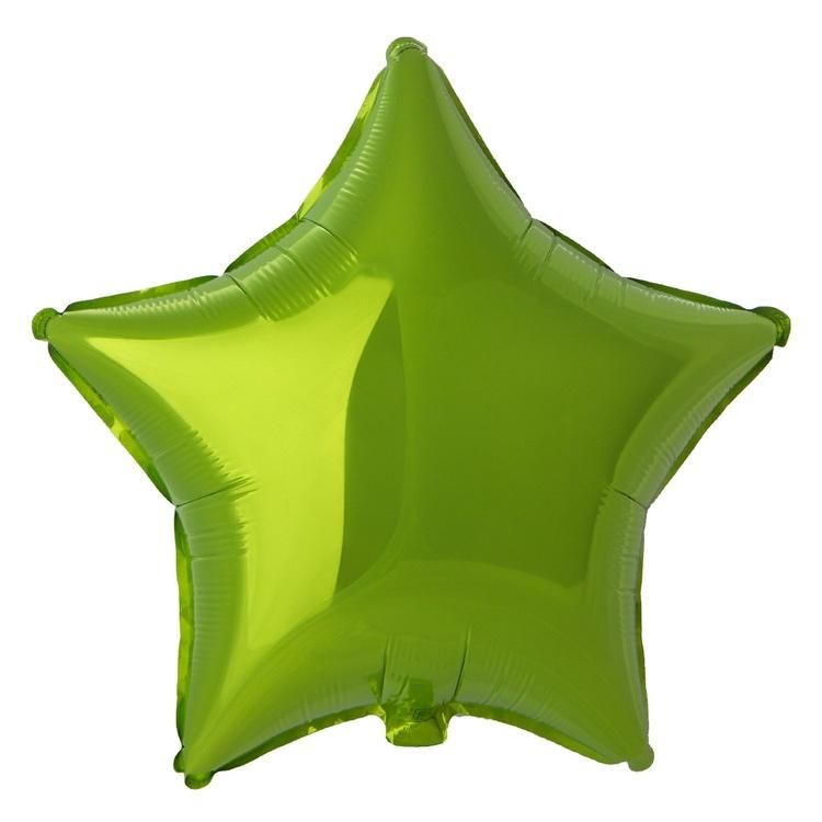 Воздушный шар, Весёлая затея, Звезда Lime Green металлик Испания  #1
