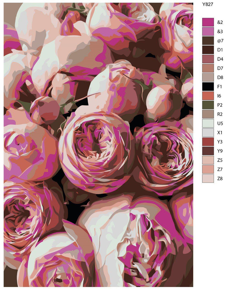 Картина по номерам Y-827 "Букет розовыx пионов" 70x110 #1