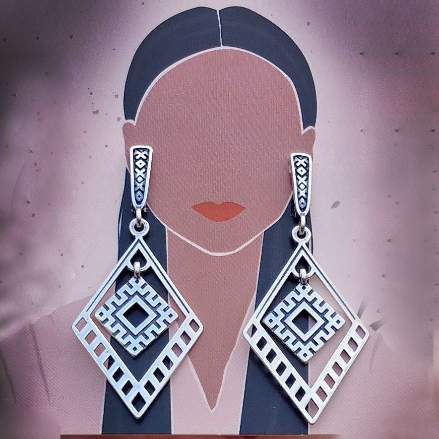 Серебро и Сталь Ювелирная мастерская Серьги Оберег Славянский. Серебро ...