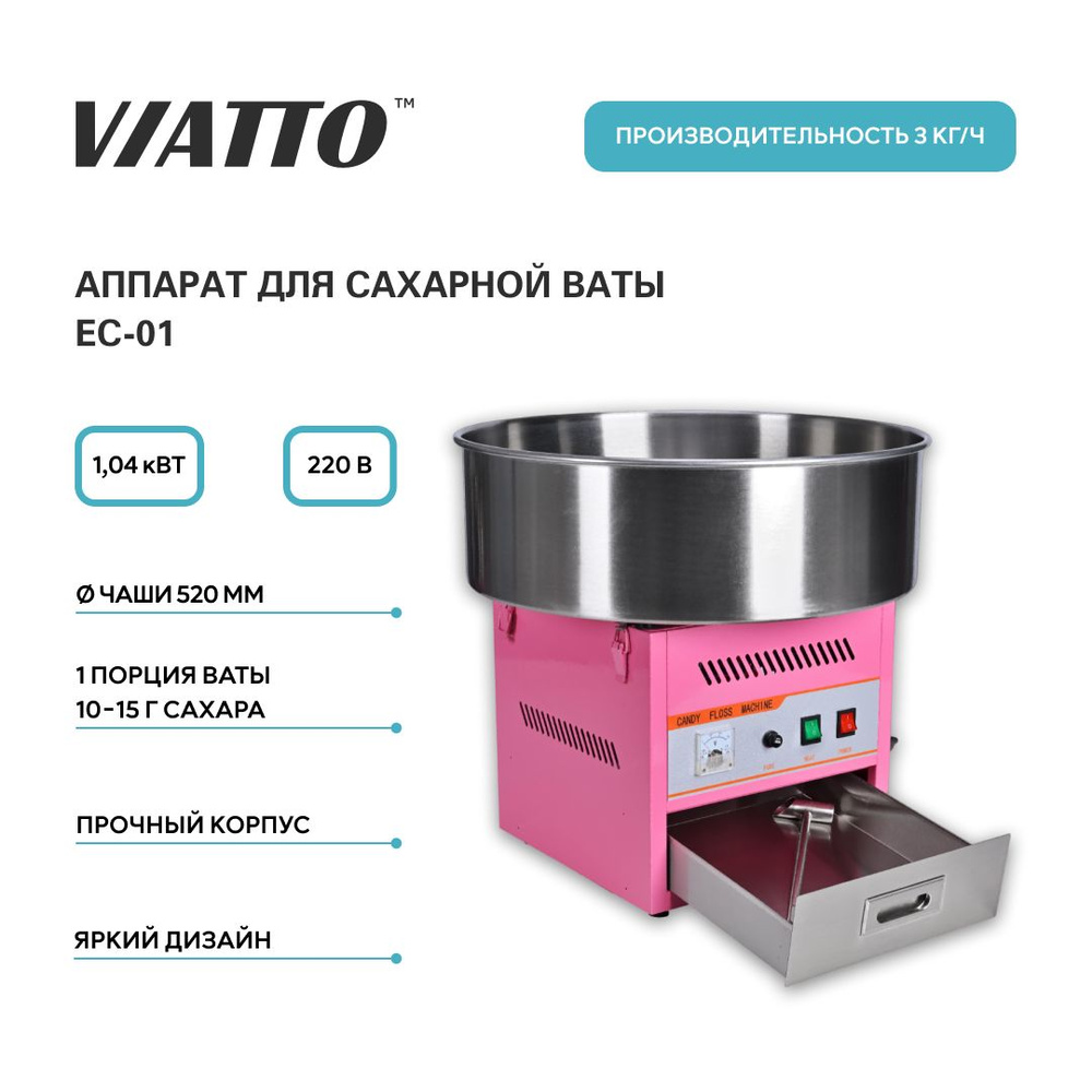 Аппарат для сахарной ваты Viatto Commercial EC-01. Аппарат для сладкой ваты  #1