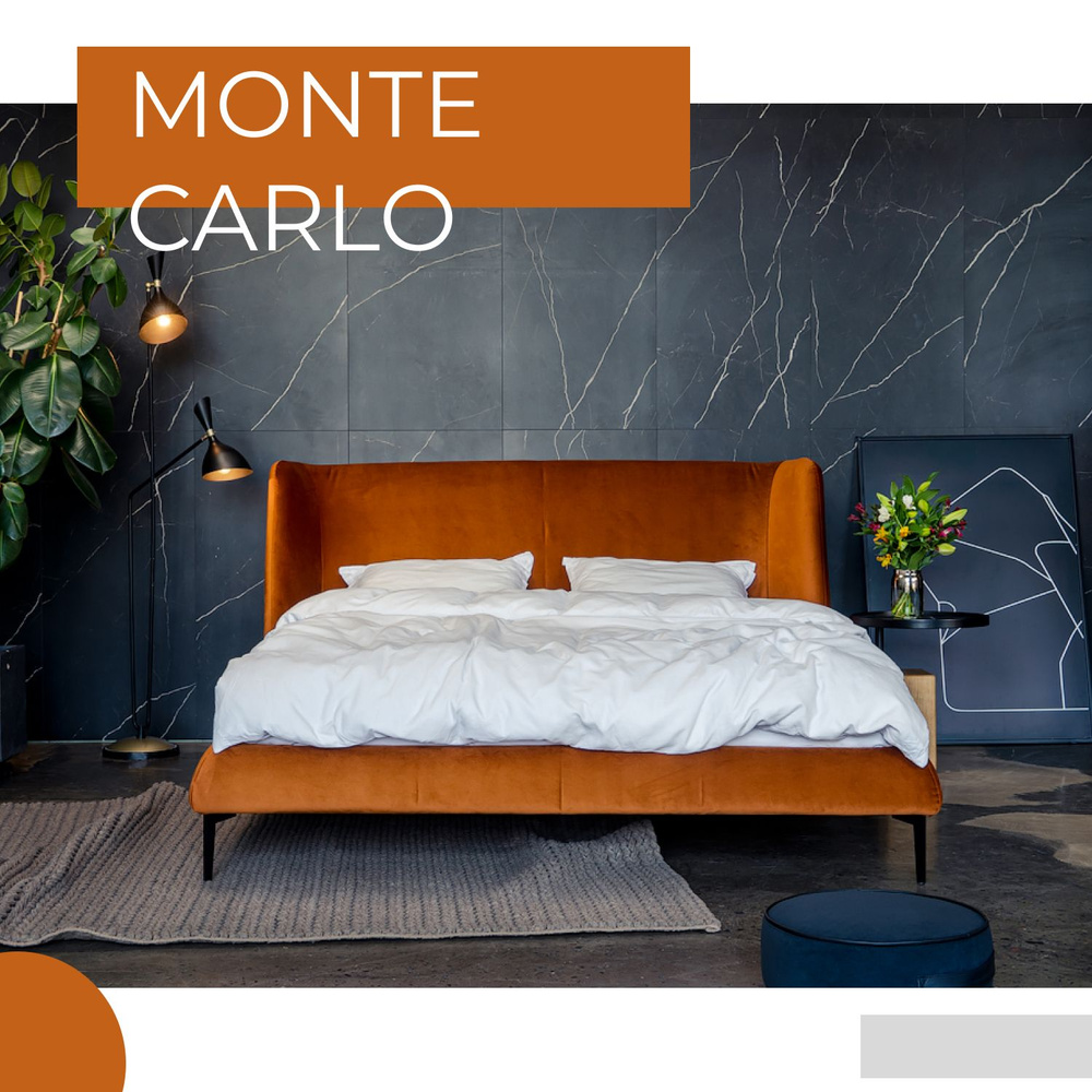 Двуспальная кровать Monte Carlo 140х190 Букле Coco 260 #1