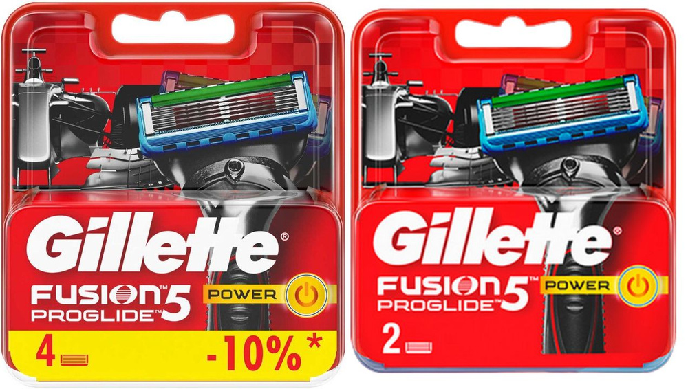 Сменные кассеты для безопасных бритв Gillette Fusion Proglide Power 6 шт  #1