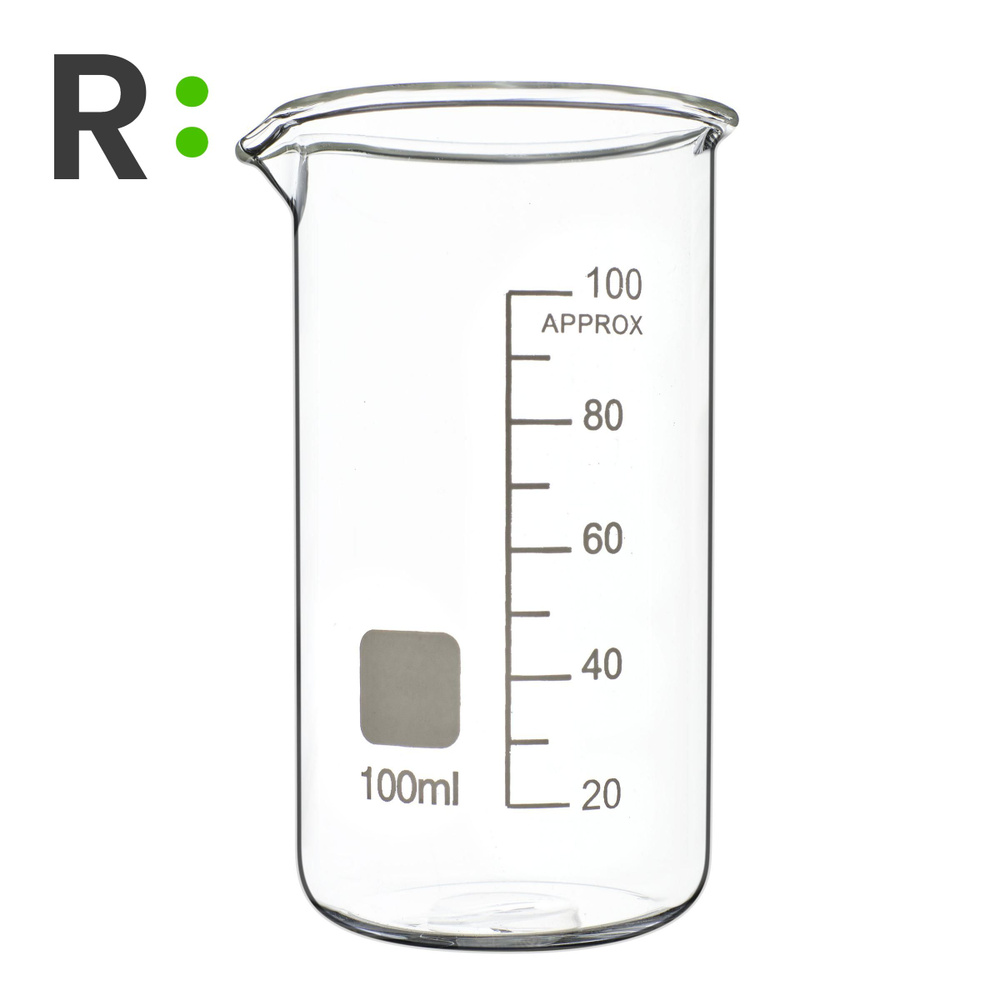 Мерный стакан стеклянный высокий, мерная емкость, 100 мл #1