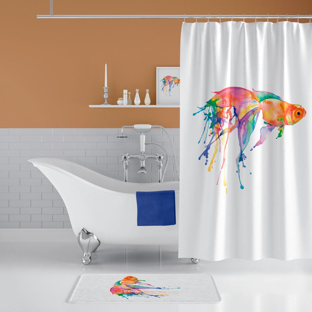 Штора для ванной Retro textil tropikhome goldfish #1