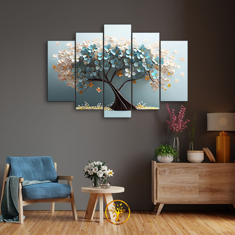 Модульная картина для интерьера на стену "Дерево" 80х140 см  #1