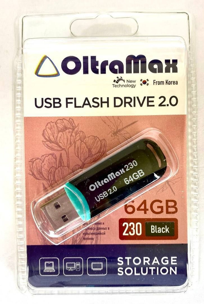 OltraMax USB-флеш-накопитель USB флэш-накопитель 64GB 230 Black 64 ГБ, черный  #1
