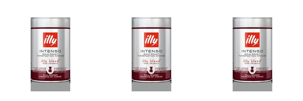 Набор молотого кофе Illy INTENSO Filter Coffee, 3 шт (750 г) #1