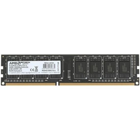 AMD Оперативная память Оперативная память AMD DDR3 4Gb 1333MHz pc-10660 R3 Value Black CL9, 1.5V (R334G1339U1S-U) #1