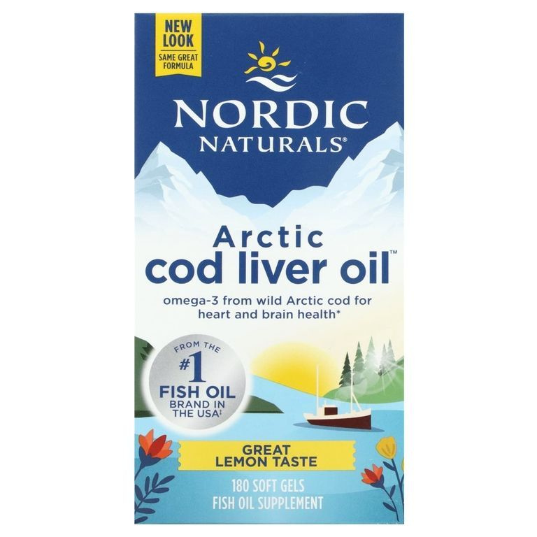 Nordic Naturals, Arctic Cod Liver Oil, масло печени арктической трески, вкус лимона, 180 таблеток  #1