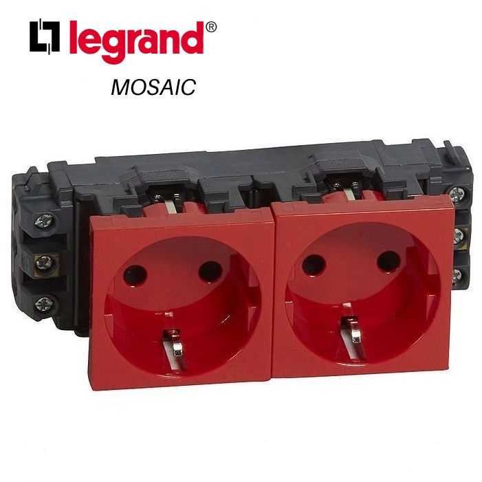 Розетка двухместная Legrand MOSAIC 077612 2х2К+3,4М немецкий стандарт  #1