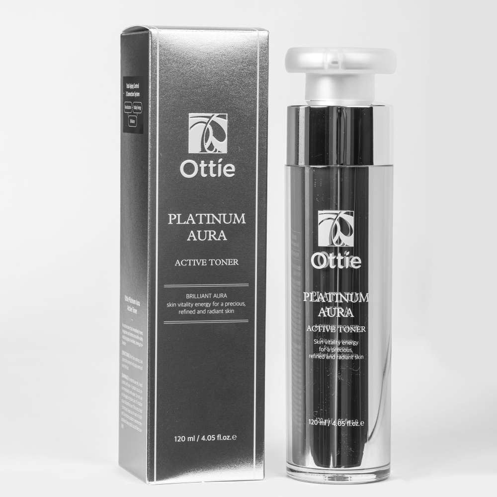 Ottie Антивозрастной тонер с платиной и черной икрой Platinum Aura Active Toner, 120 мл.  #1