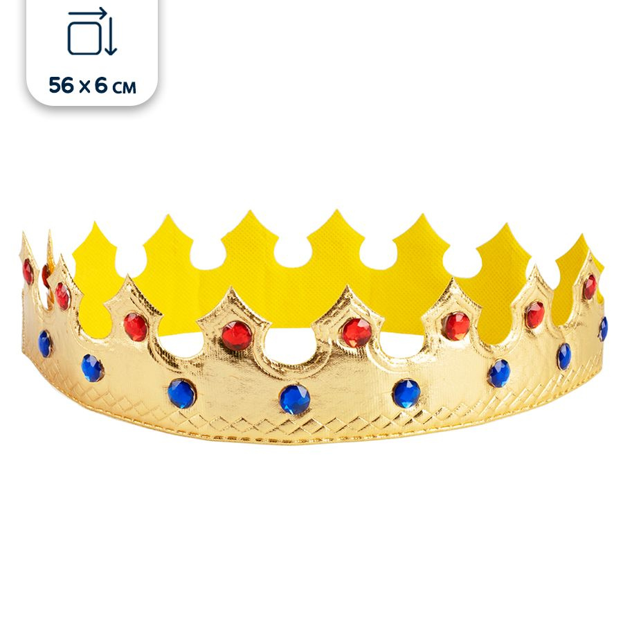Корона принца, тканевая, золотая, 56х6 см #1
