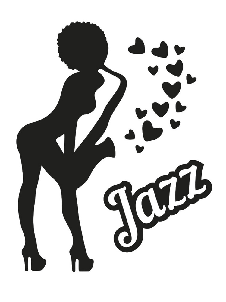 Наклейка на авто "Jazz 1" на машину, на кузов, на стекло,музыка, гитара, рок, рокнрол  #1