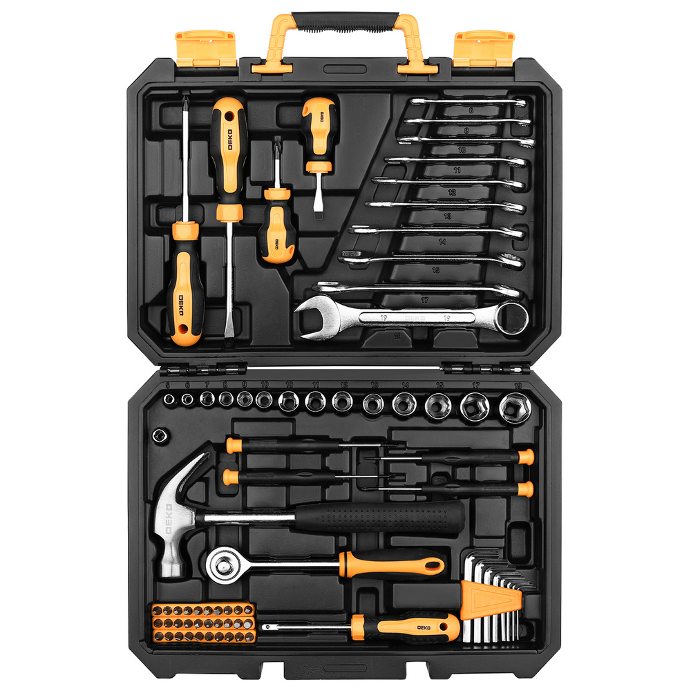 Универсальный набор инструмента для дома и авто в чемодане DEKO DKMT74 (74 предмета)  #1