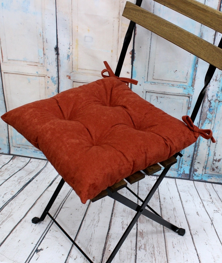 Подушка для сиденья МАТЕХ VELOURS LINE 42х42 см. Цвет терракотовый, арт. 30-546  #1