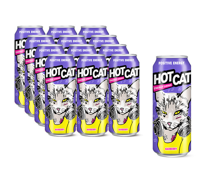 Энергетический напиток "HOTCAT barberry" ("ХОТКЭТ барберри"), 12 шт х 0,45л  #1