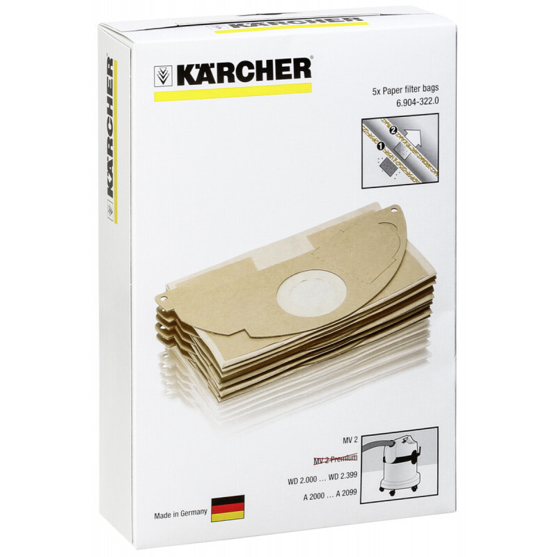 Фильтр-мешок бумажный 5 шт. для пылесосов Karcher 6.904-322 #1