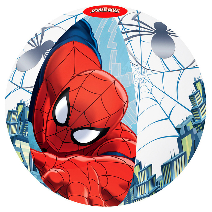 Надувной пляжный мячик Bestway "Spider-Man", детский большой мяч для плавания, купания, бассейна и воды, #1
